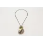 Collar cadena facetada negra con hoja perforada do