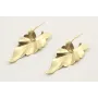 Pendientes perno aro bolita con colgante hoja perf