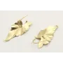 Pendientes perno aro bolita con colgante hoja perf