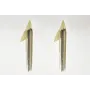 Pendientes perno pluma dorada mate con flecos de c