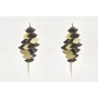 Pendientes cascada de triangulos esmaltados grises