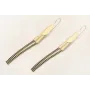 Pendientes gancho con lamina dorada mate y flecos 