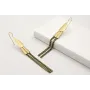 Pendientes gancho con lamina dorada mate y flecos 