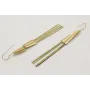 Pendientes gancho con lamina dorada mate y flecos 