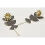 Pendientes perno flor con burruño perlas colgando