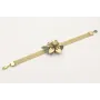 Pulsera cadena tira plana dorada mate con flor 11 