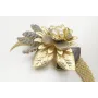 Pulsera cadena tira plana dorada mate con flor 11 
