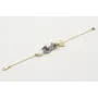 Pulsera eslabón plano dorado mate con caracol esma