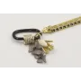 Pulsera 4 cadenas con cierre eslabón negro, flores