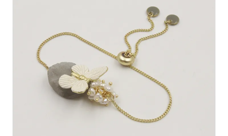 Pulsera cadena eslabón plano regulable con centro 