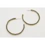 Pendientes aro plana forrado con cadena de strass 