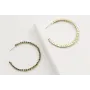 Pendientes aro plana forrado con cadena de strass 