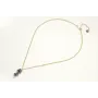 Collar cadena eslabón plano dorada mate con perlas