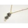 Collar cadena eslabón plano dorada mate con perlas