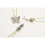 Collar cadena eslabón plano dorada mate con perlas