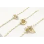 Pulsera cadena esmaltada blanca con flor dorada ma