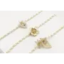 Pulsera cadena esmaltada blanca con flor esmaltada