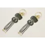 Pendientes perno aro con hojas dorado mate, colgan