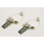 Pendientes perno de pistilos grises con brillo bla