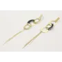 Pendientes perno listón dorado mate con 3 anillas 