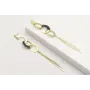 Pendientes perno listón dorado mate con 3 anillas 