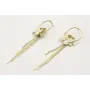 Pendientes perno aro hojitas dorado mate con marip