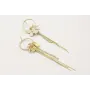 Pendientes perno aro hojitas dorado mate con marip