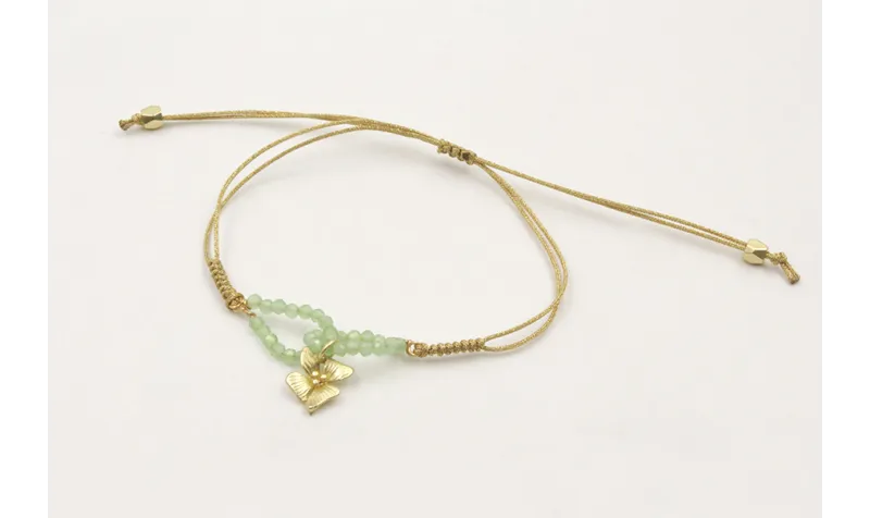 Pulsera hilo fino nudo serpiente con aros piedra c