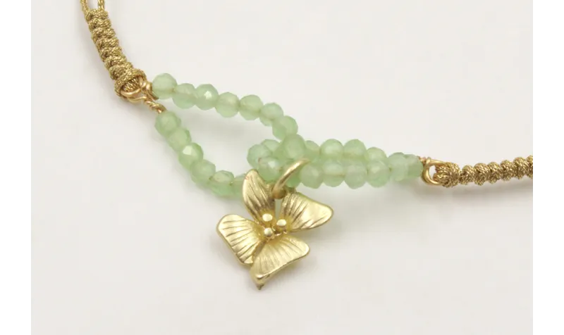 Pulsera hilo fino nudo serpiente con aros piedra c