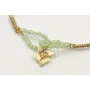 Pulsera hilo fino nudo serpiente con aros piedra c