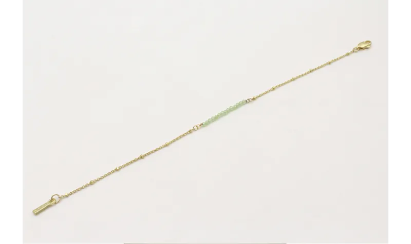 Pulsera cadena microbola dorada mate centro tira p