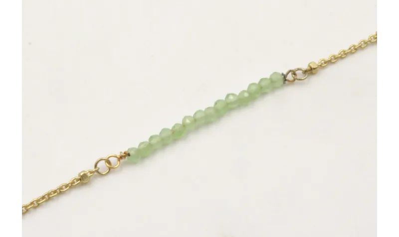 Pulsera cadena microbola dorada mate centro tira p