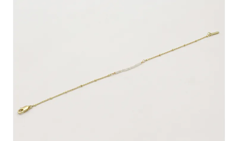 Pulsera cadena microbola dorada mate centro tira p
