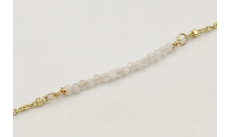 Pulsera cadena microbola dorada mate centro tira p