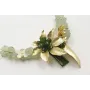 Collar rigido con piedras verdes, flor dorado amte