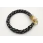 Collar seda gris claro y oscuro con nudo kumihimo 