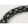 Collar seda gris claro y oscuro con nudo kumihimo 