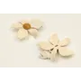 Pendinetes flor esmaltada beige con brillo mostaza