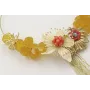 Collar rigido piedras amarillas y coral con flor e
