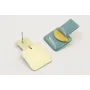 Pendientes perno rectangulo esmlatado turquesa col