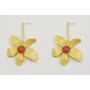 Pendientes perno pivote dorado mate con colgante f