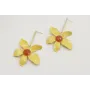 Pendientes perno pivote dorado mate con colgante f