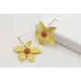 Pendientes perno pivote dorado mate con colgante f