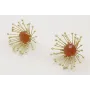 Pendientes pegados al lóbulo con sol destelleante 