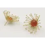Pendientes pegados al lóbulo con sol destelleante 