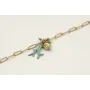 Pulsera cadena ovalos dorado mate con colgante cor