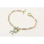 Pulsera cadena ovalos dorado mate con colgante cor
