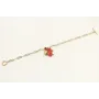 Pulsera cadena ovalos dorado mate con colgante car