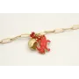 Pulsera cadena ovalos dorado mate con colgante car