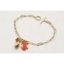 Pulsera cadena ovalos dorado mate con colgante car